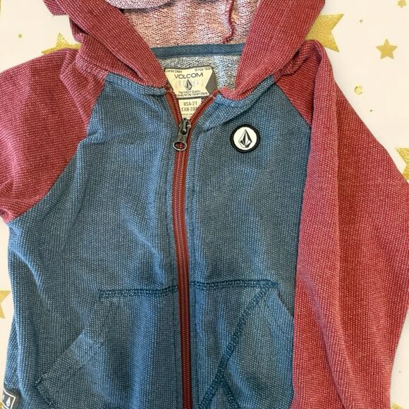 2T Volcom Two Tone Colorblock Zip Up Hoodie - Picture 1 of 3